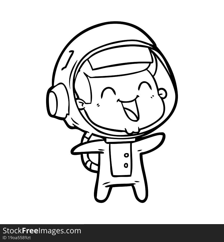 happy cartoon astronaut. happy cartoon astronaut