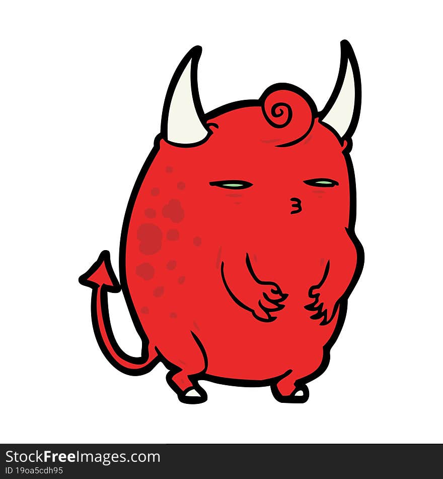 cartoon fat little halloween devil. cartoon fat little halloween devil