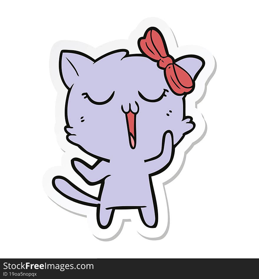 Sticker Of A Cartoon Cat