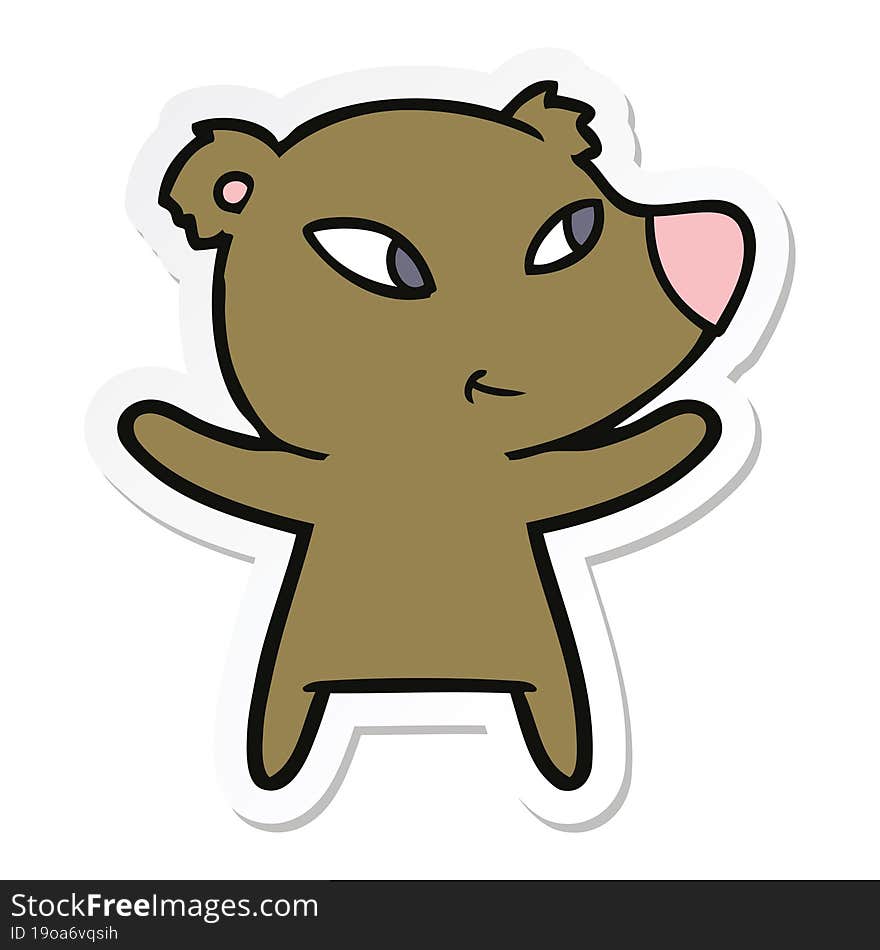 Sticker Of A Cute Cartoon Bear