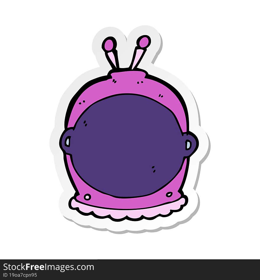 sticker of a cartoon space helmet