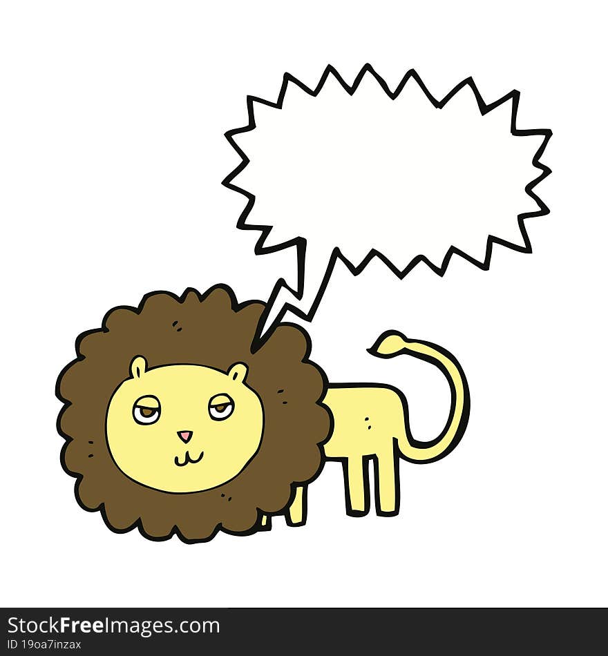 cartoon lion with speech bubble