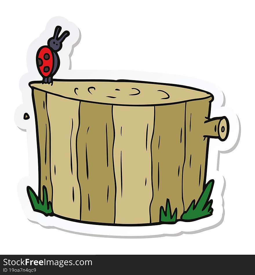 sticker of a cartoon tree stump