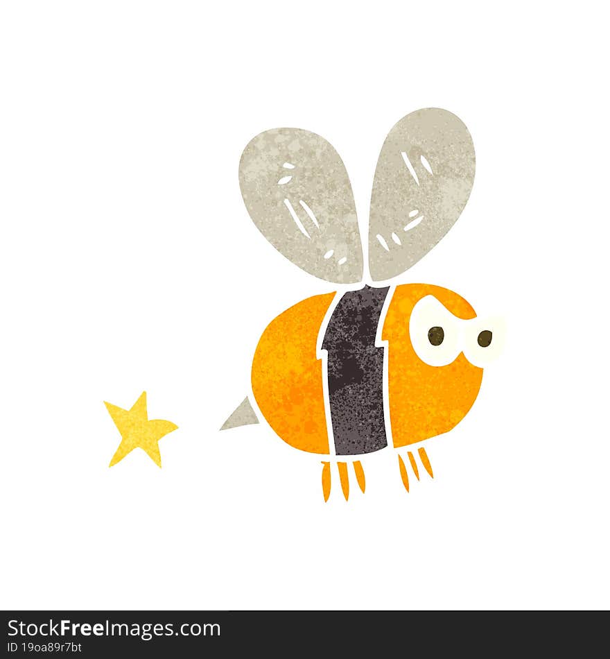 retro cartoon angry bee