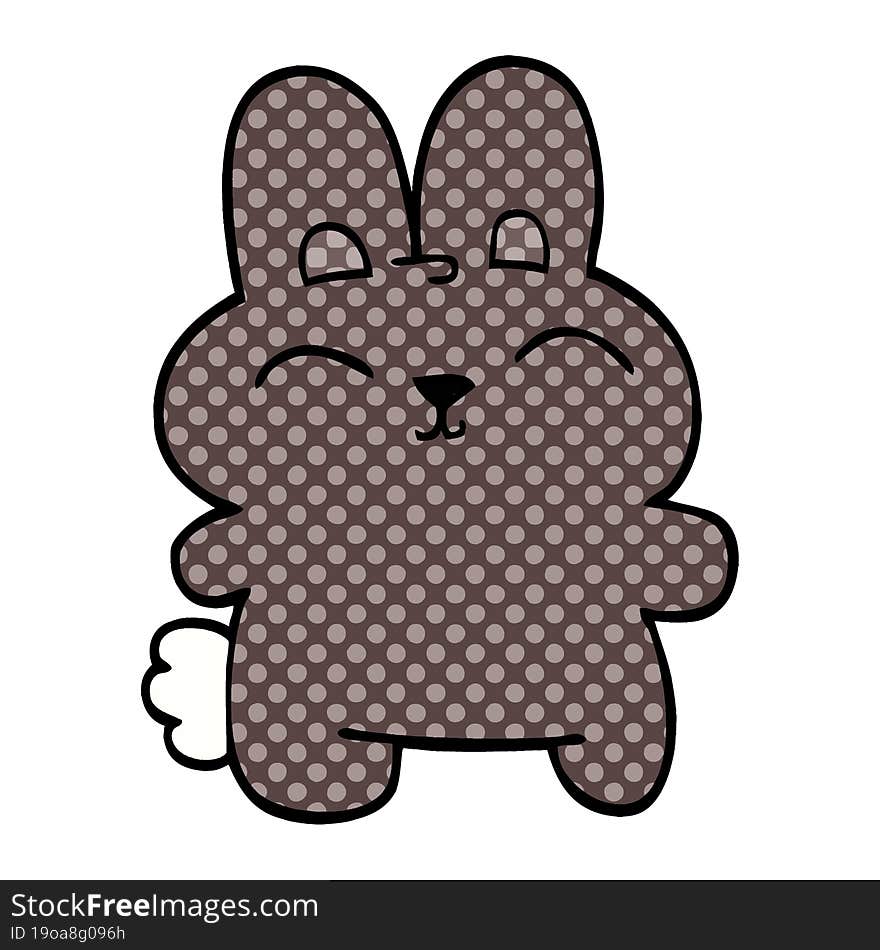 cartoon doodle grey rabbit