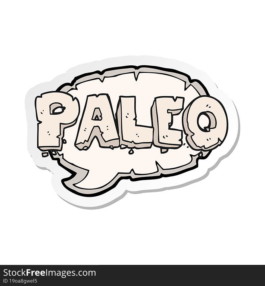 Sticker Of A Paleo Cartoon Sign