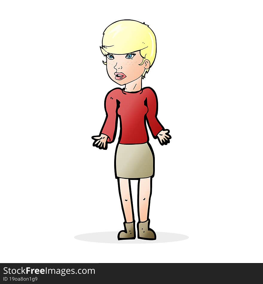 cartoon confused woman