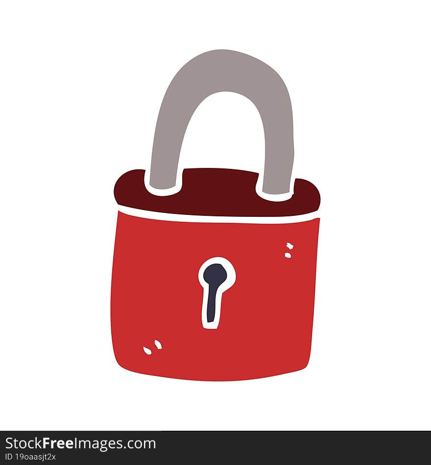 cartoon doodle locked padlock