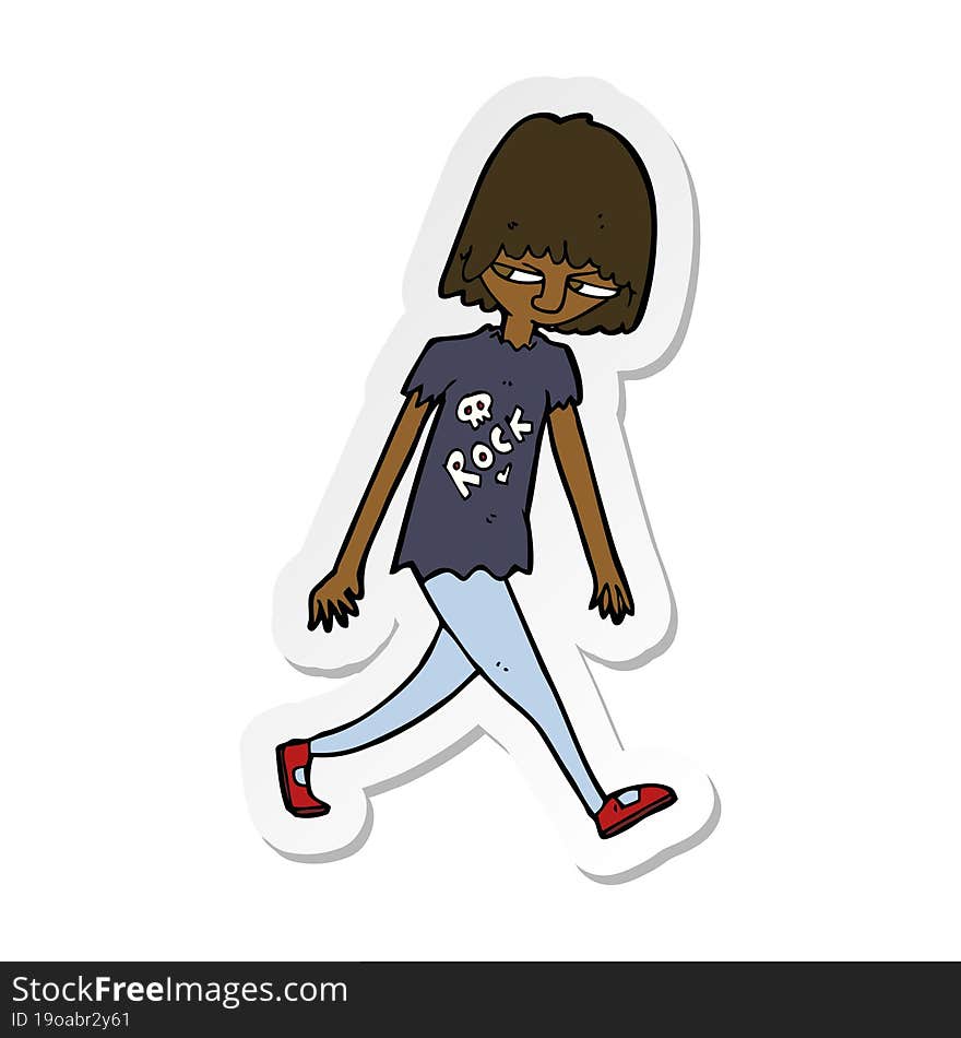 sticker of a cartoon teenager