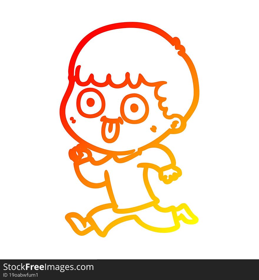 warm gradient line drawing cartoon man staring