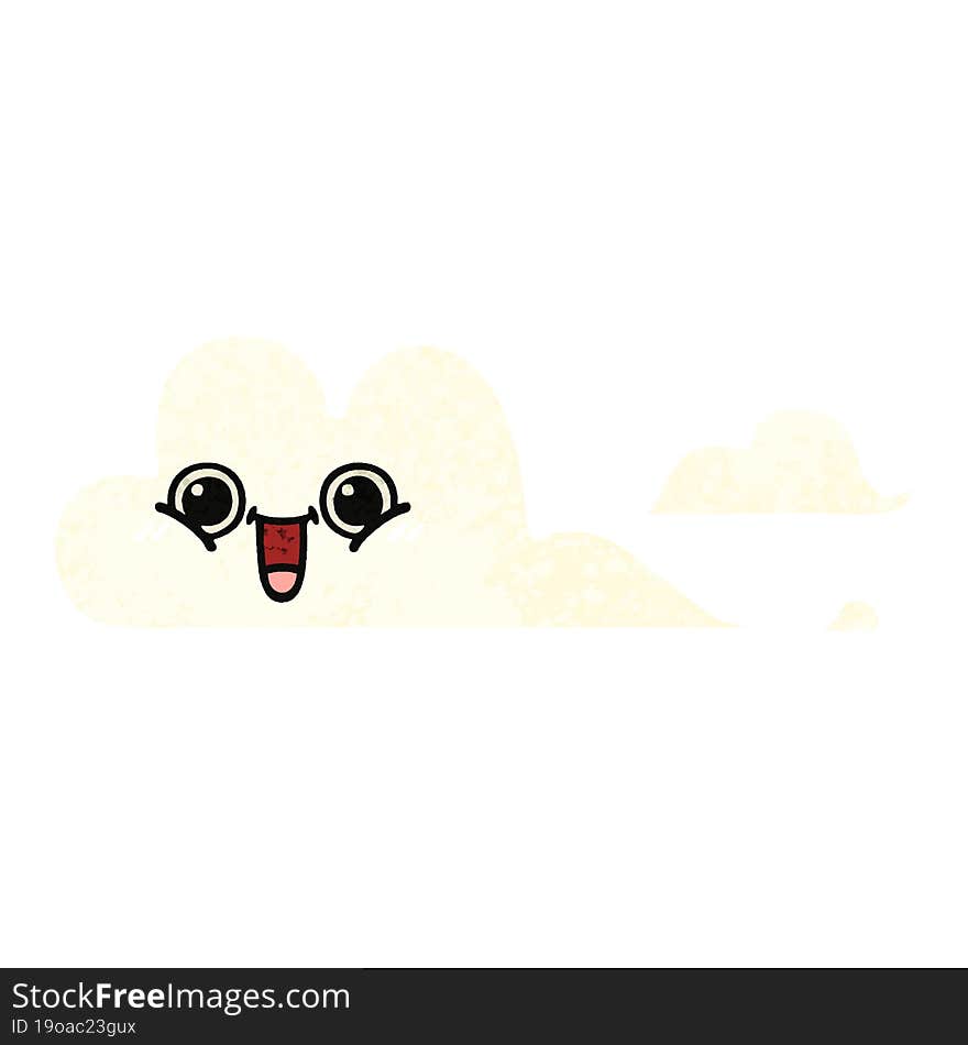 retro illustration style cartoon clouds