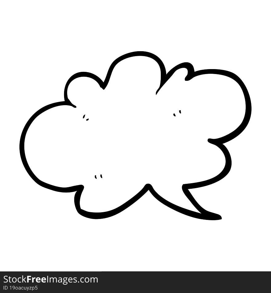 black and white cartoon cloud speech bubble