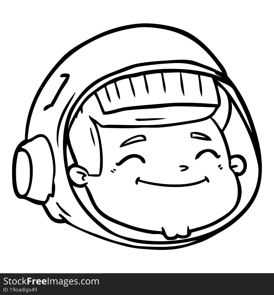 cartoon astronaut face. cartoon astronaut face