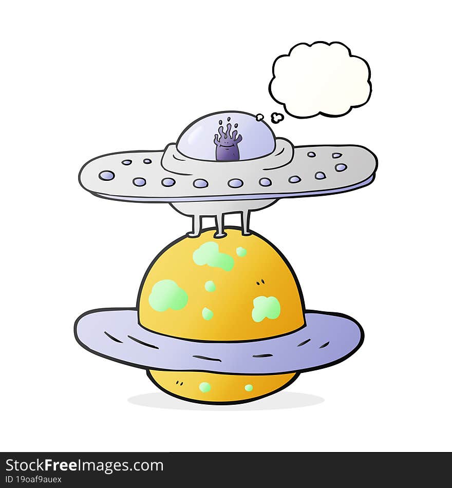 Thought Bubble Cartoon Flying Saucer