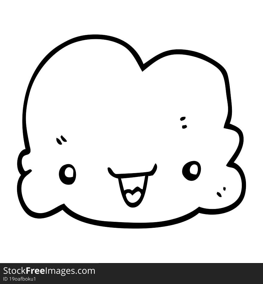 cartoon tiny happy cloud