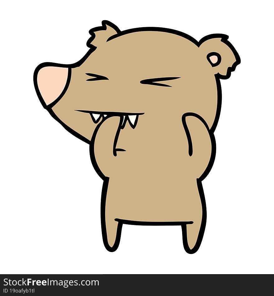 angry bear cartoon. angry bear cartoon