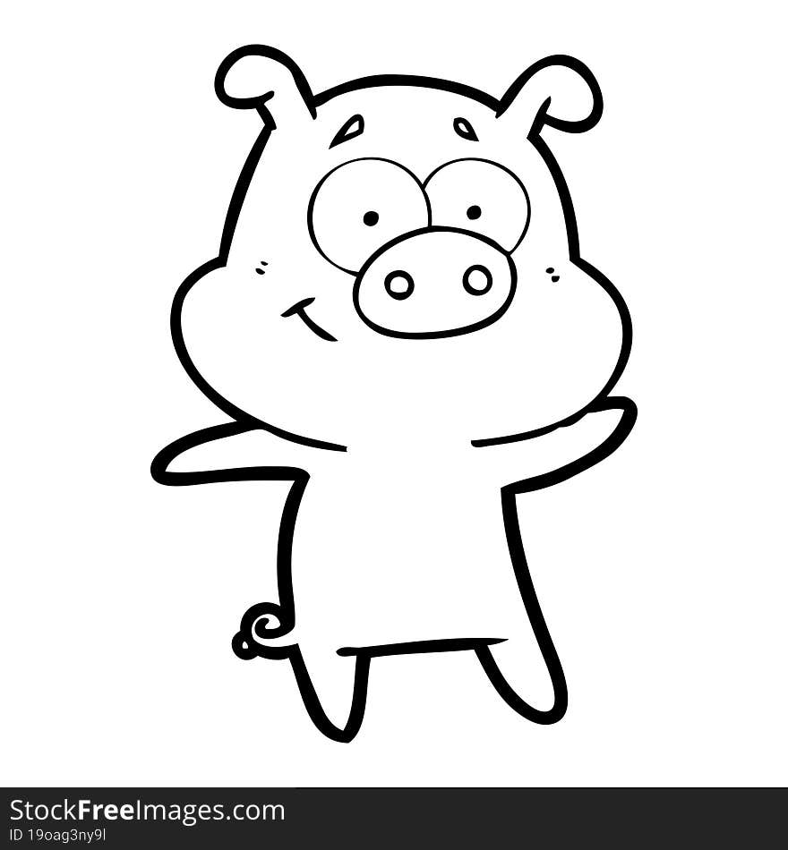 happy cartoon pig. happy cartoon pig