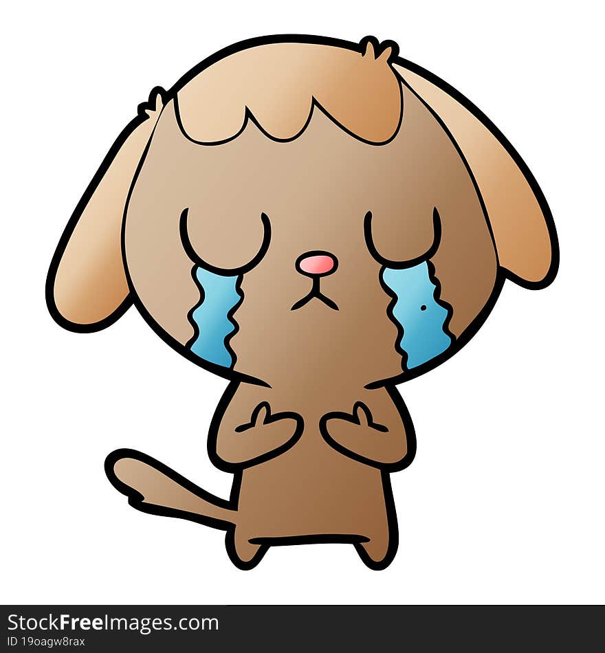 cute cartoon dog crying. cute cartoon dog crying