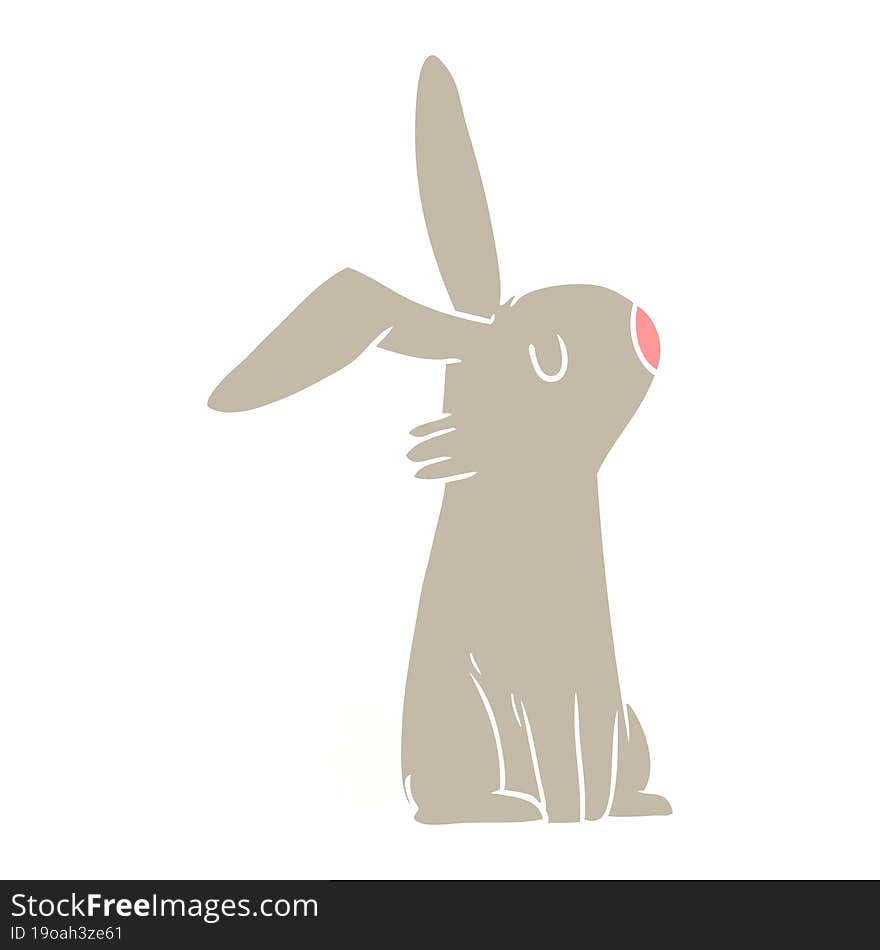 Flat Color Style Cartoon Rabbit