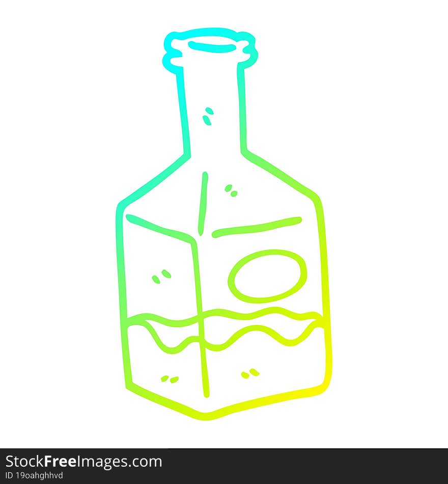 Cold Gradient Line Drawing Cartoon Drink In Decanter