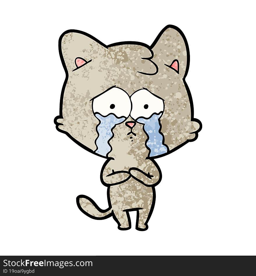 cartoon crying cat. cartoon crying cat