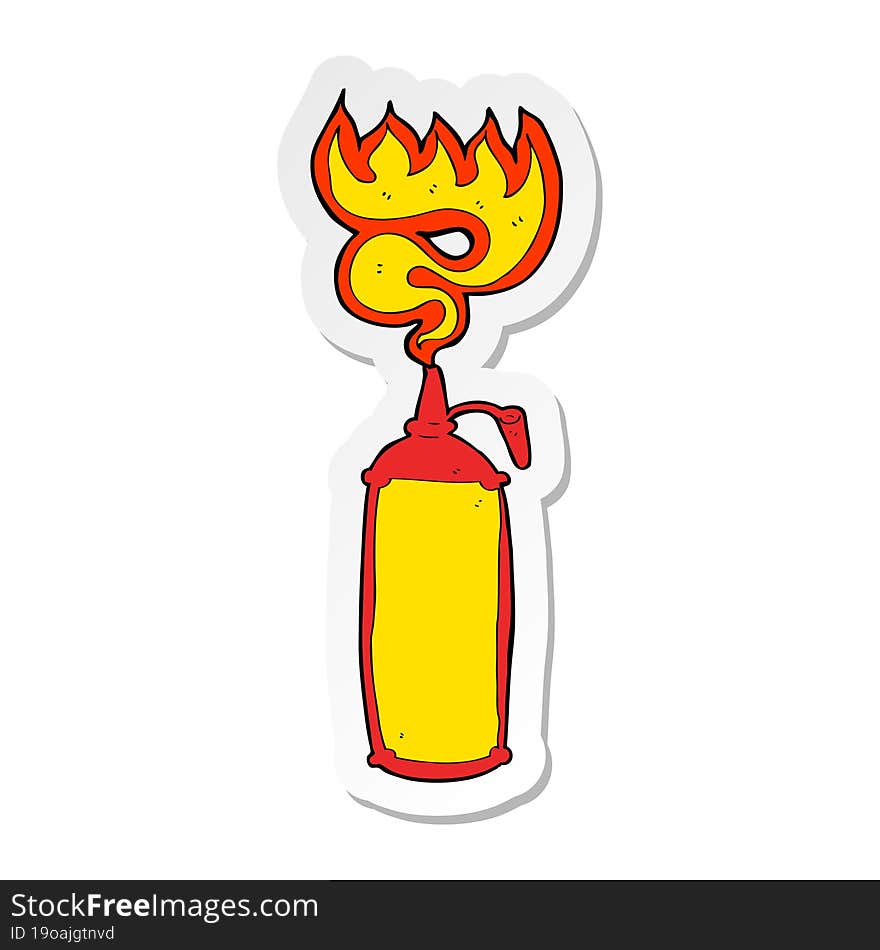 sticker of a cartoon hot sauce