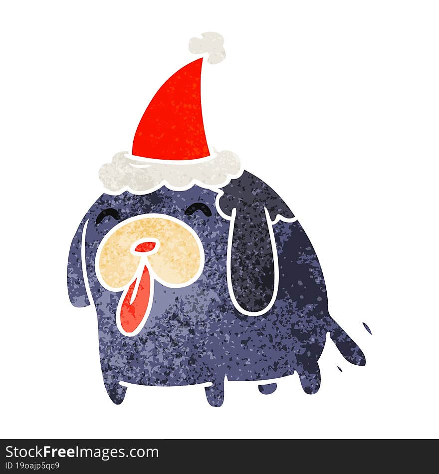 Christmas Retro Cartoon Of Kawaii Dog