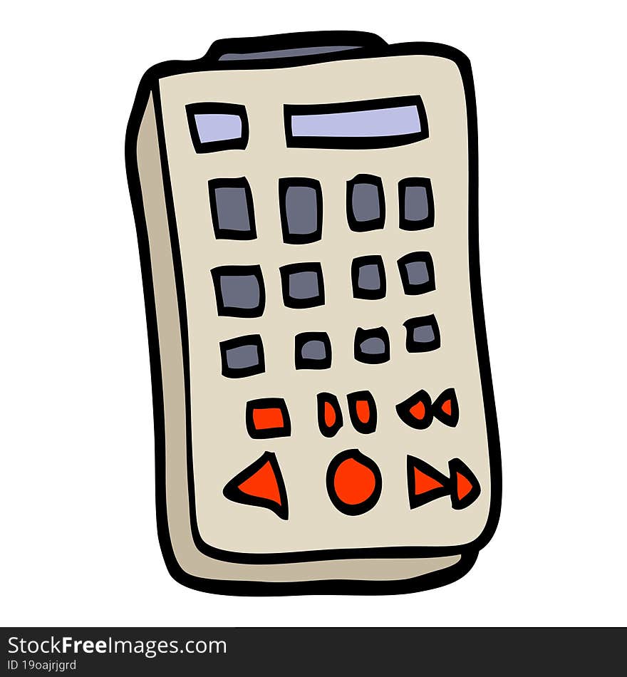 hand drawn doodle style cartoon remote control