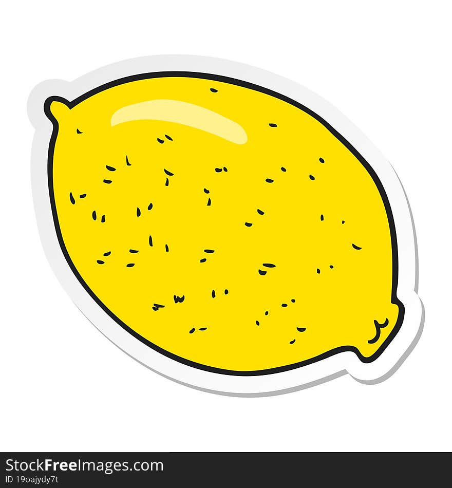 Sticker Of A Cartoon Lemon