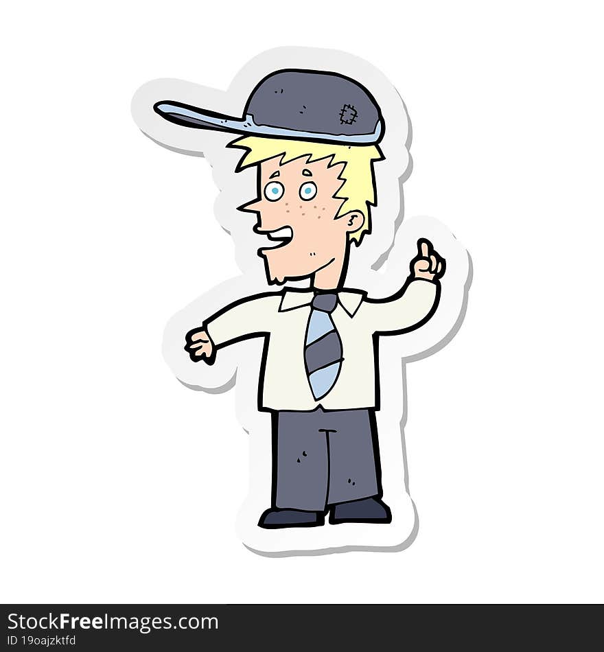 sticker of a cartoon school boy