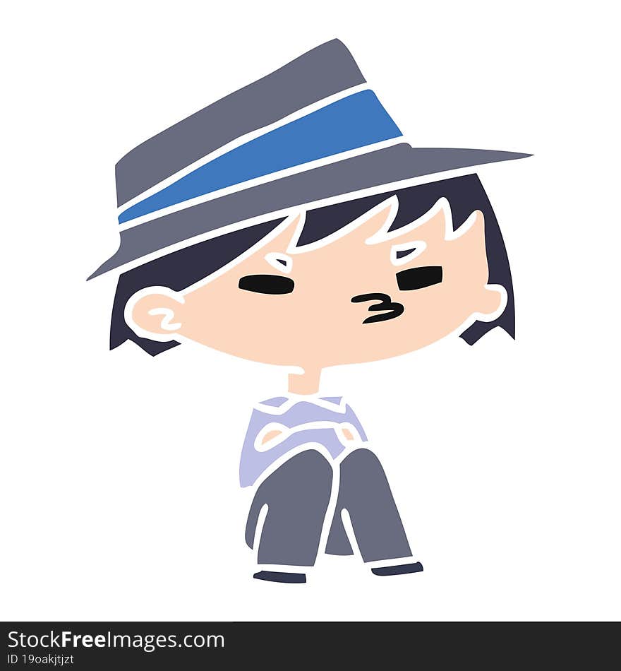 cartoon illustration of a kawaii cute boy. cartoon illustration of a kawaii cute boy