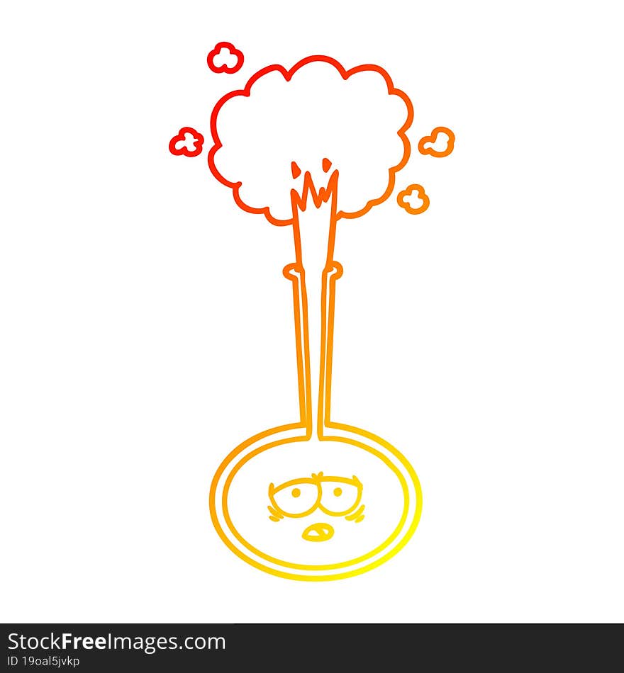 warm gradient line drawing cartoon tired science experiment