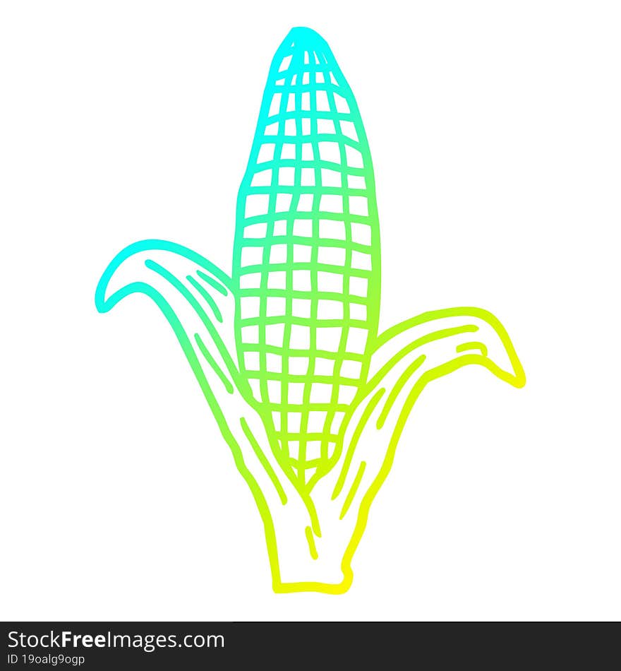 Cold Gradient Line Drawing Cartoon Healthy Corn