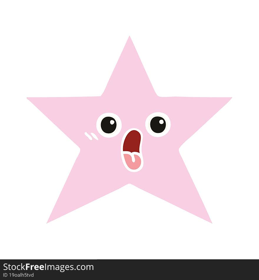 flat color retro cartoon of a star fish