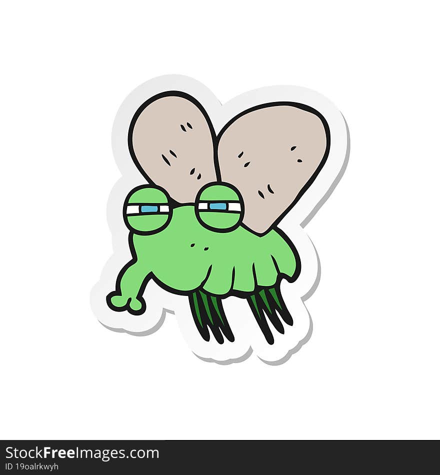 sticker of a cartoon fly