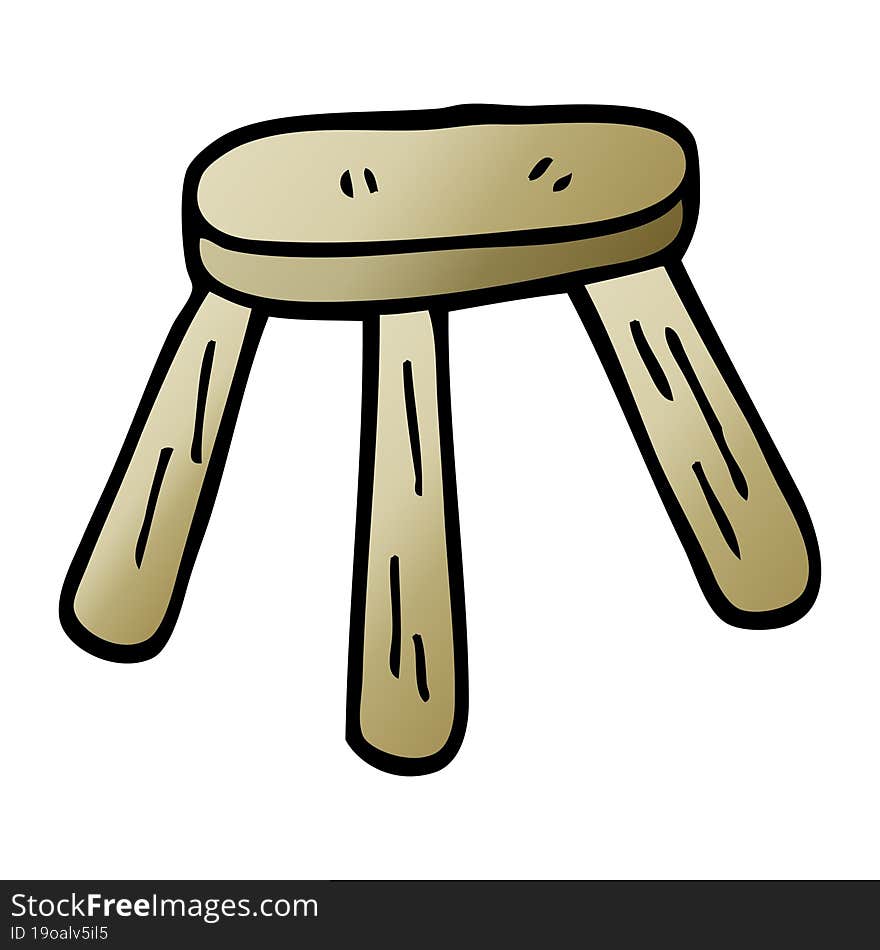 Cartoon Doodle Of A Wooden Stool