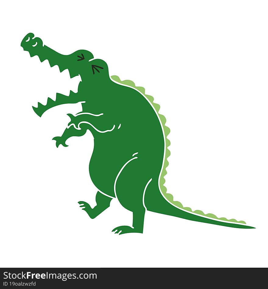 quirky hand drawn cartoon crocodile