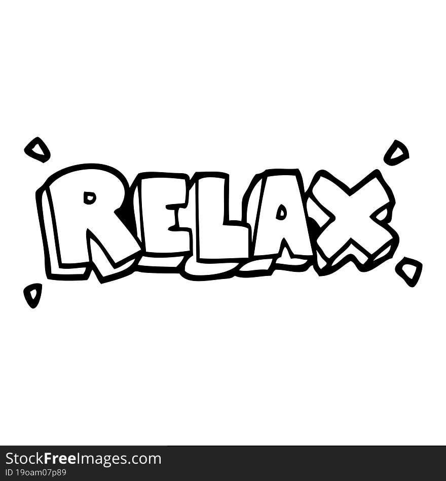 line drawing cartoon relax symbol