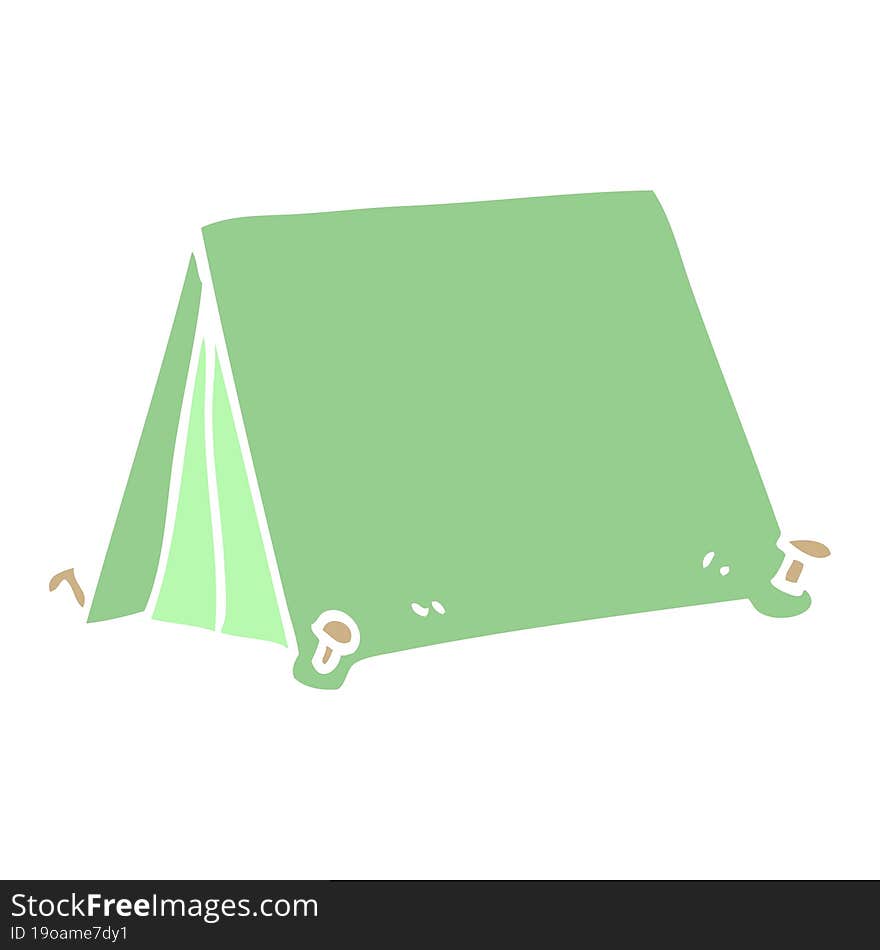 flat color illustration cartoon tent