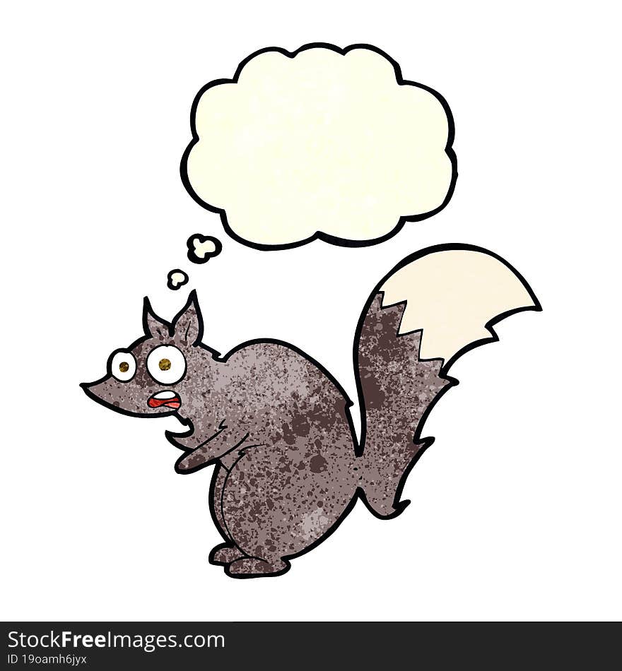 funny startled squirrel cartoon with thought bubble