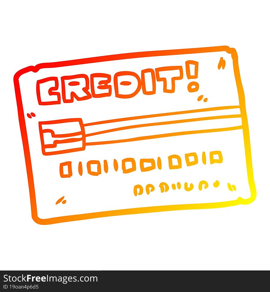 warm gradient line drawing cartoon credit card