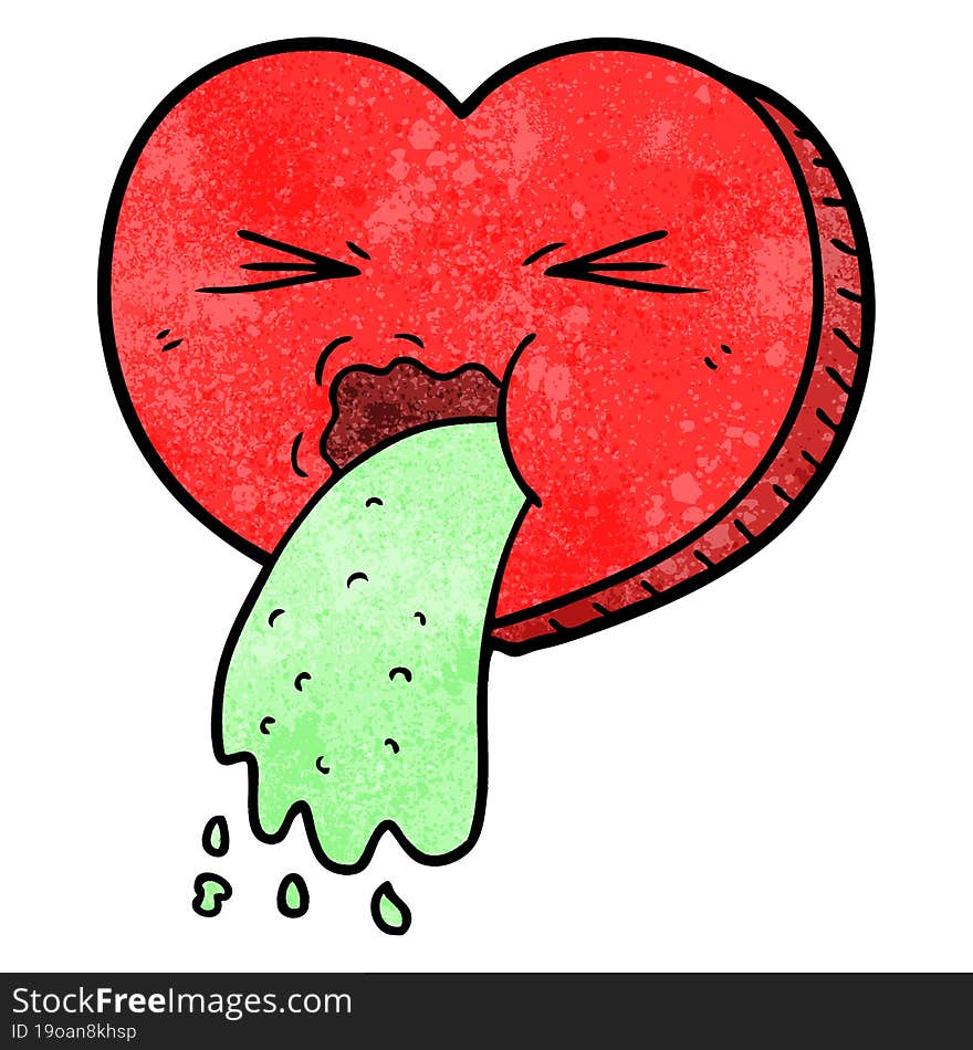 cartoon love sick heart. cartoon love sick heart