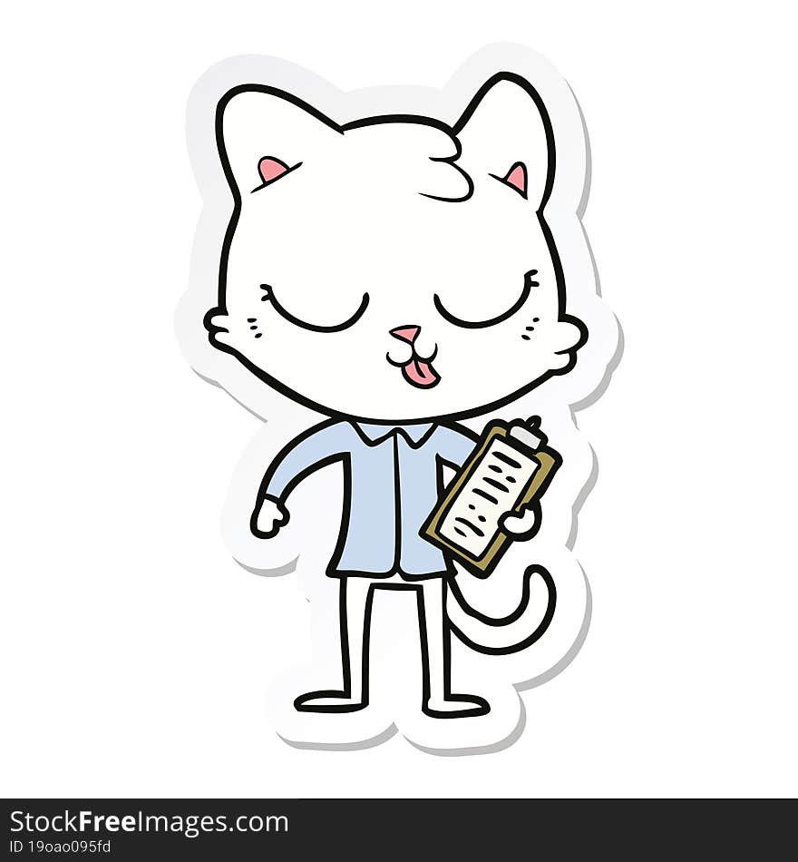 Sticker Of A Cartoon Cat