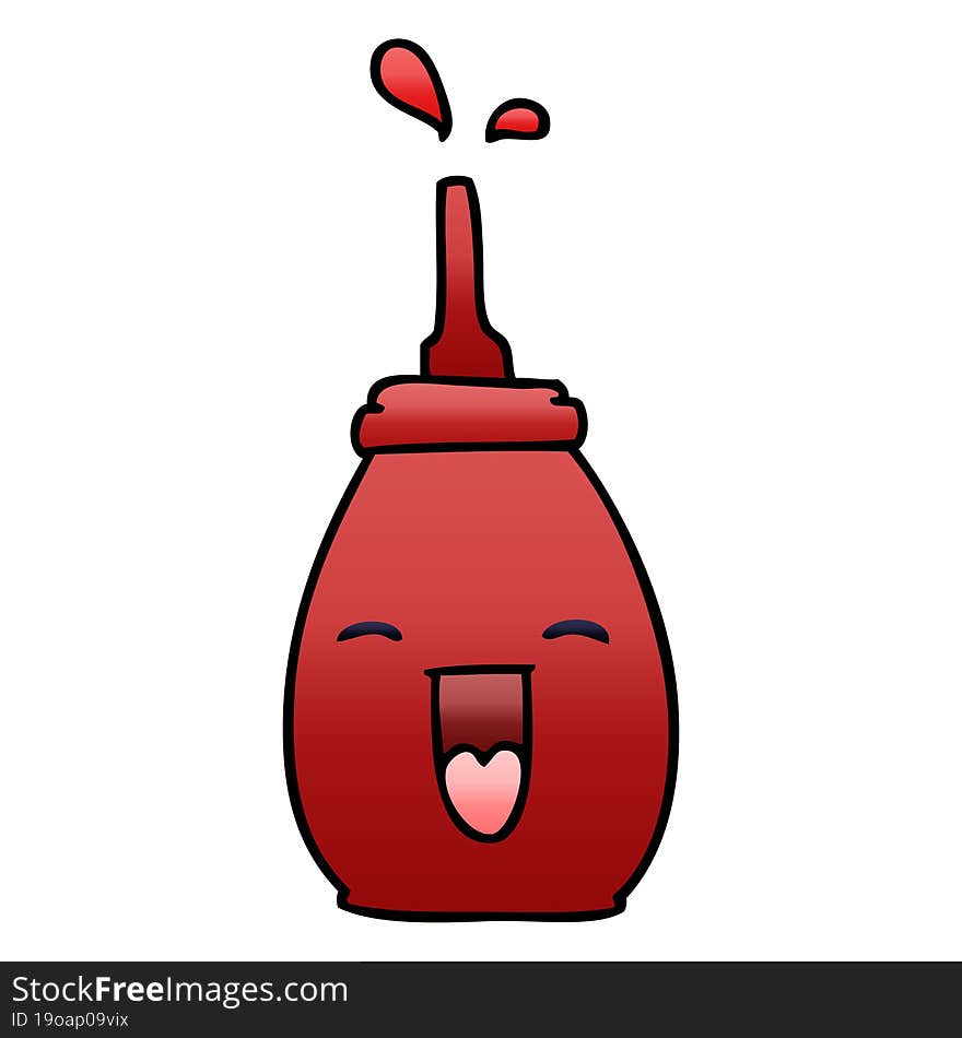 quirky gradient shaded cartoon happy red sauce