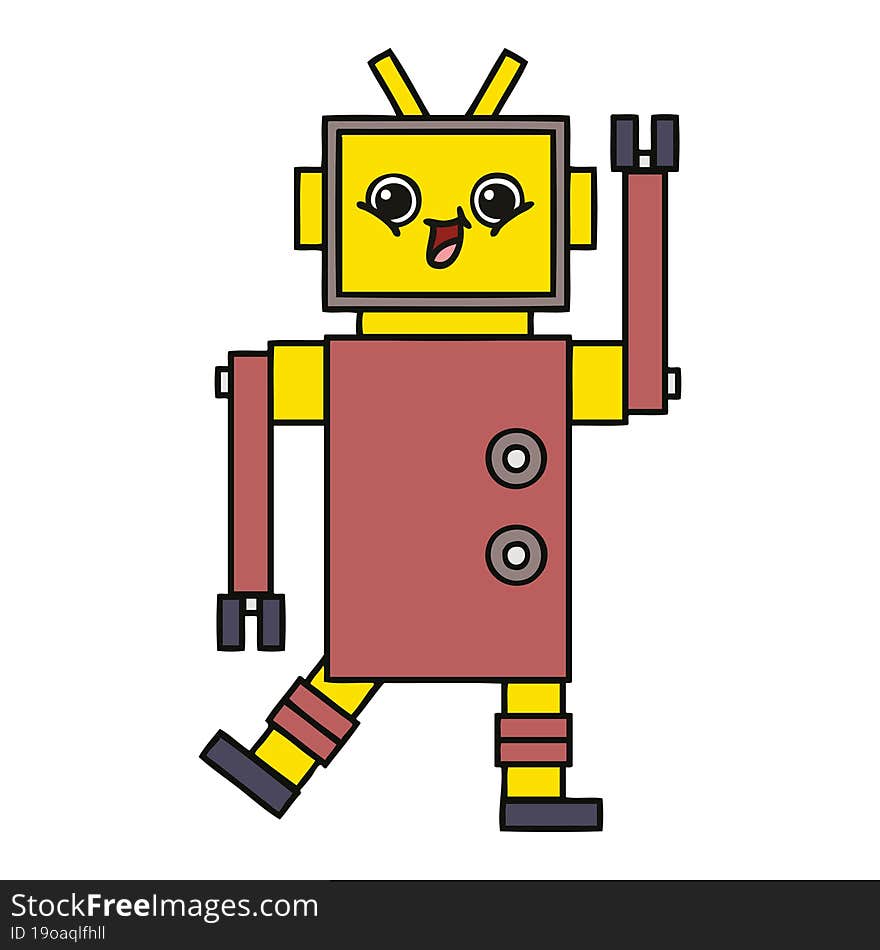 cute cartoon of a robot. cute cartoon of a robot