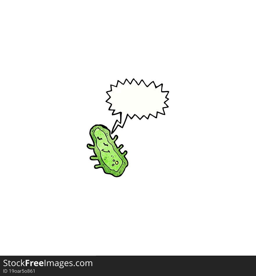 Cartoon Germ With Speech Bubble