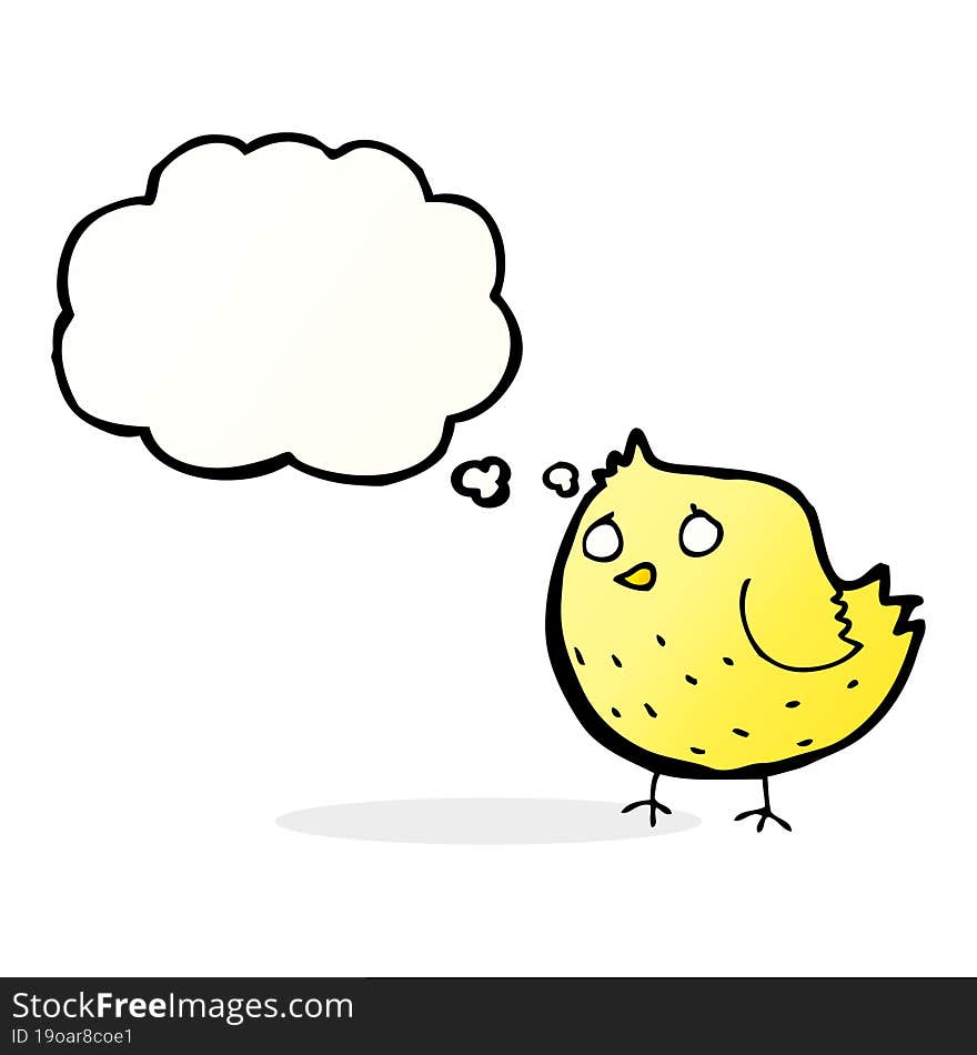 Cartoon Bird With Thought Bubble