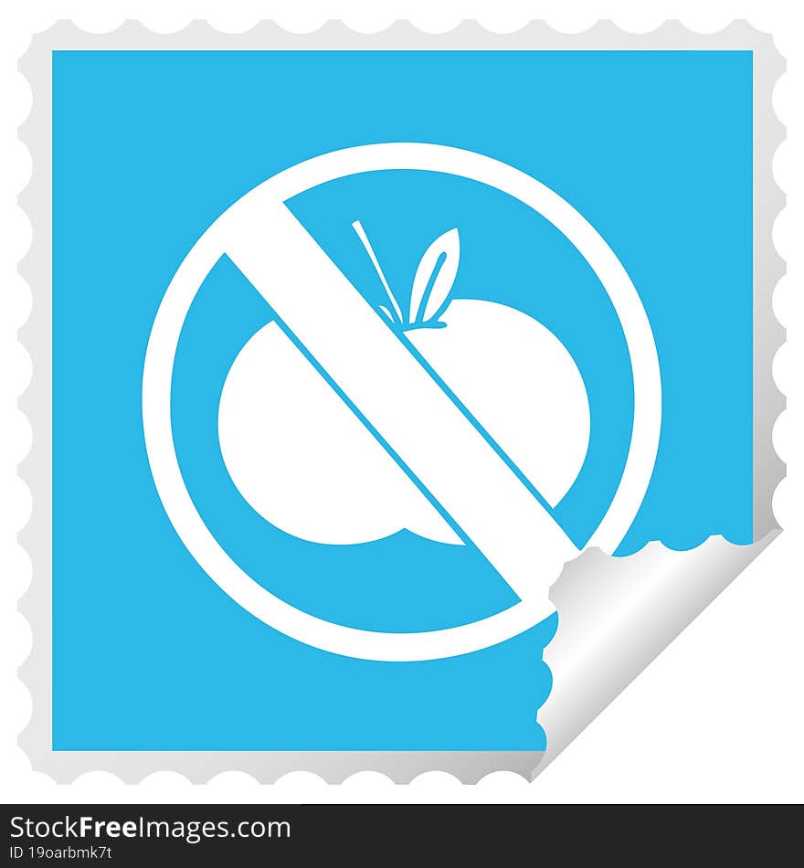 square peeling sticker cartoon no fruit allowed sign