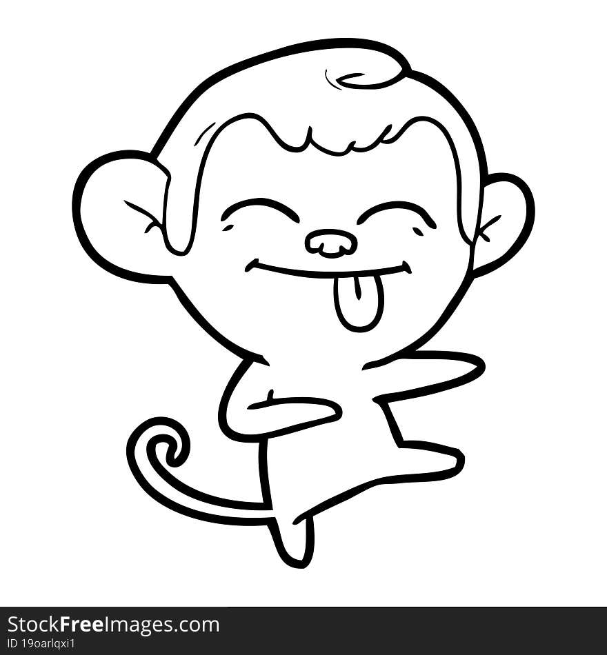 funny cartoon monkey pointing. funny cartoon monkey pointing