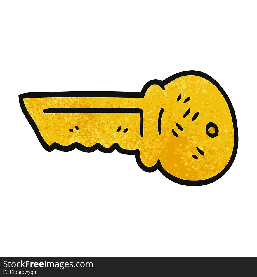 Cartoon Doodle Gold Key